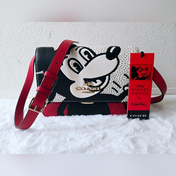 New- Limited Edition Coach Disney Mickey Mouse X Keith Haring Brynn Crossbody - Picture 11 of 11